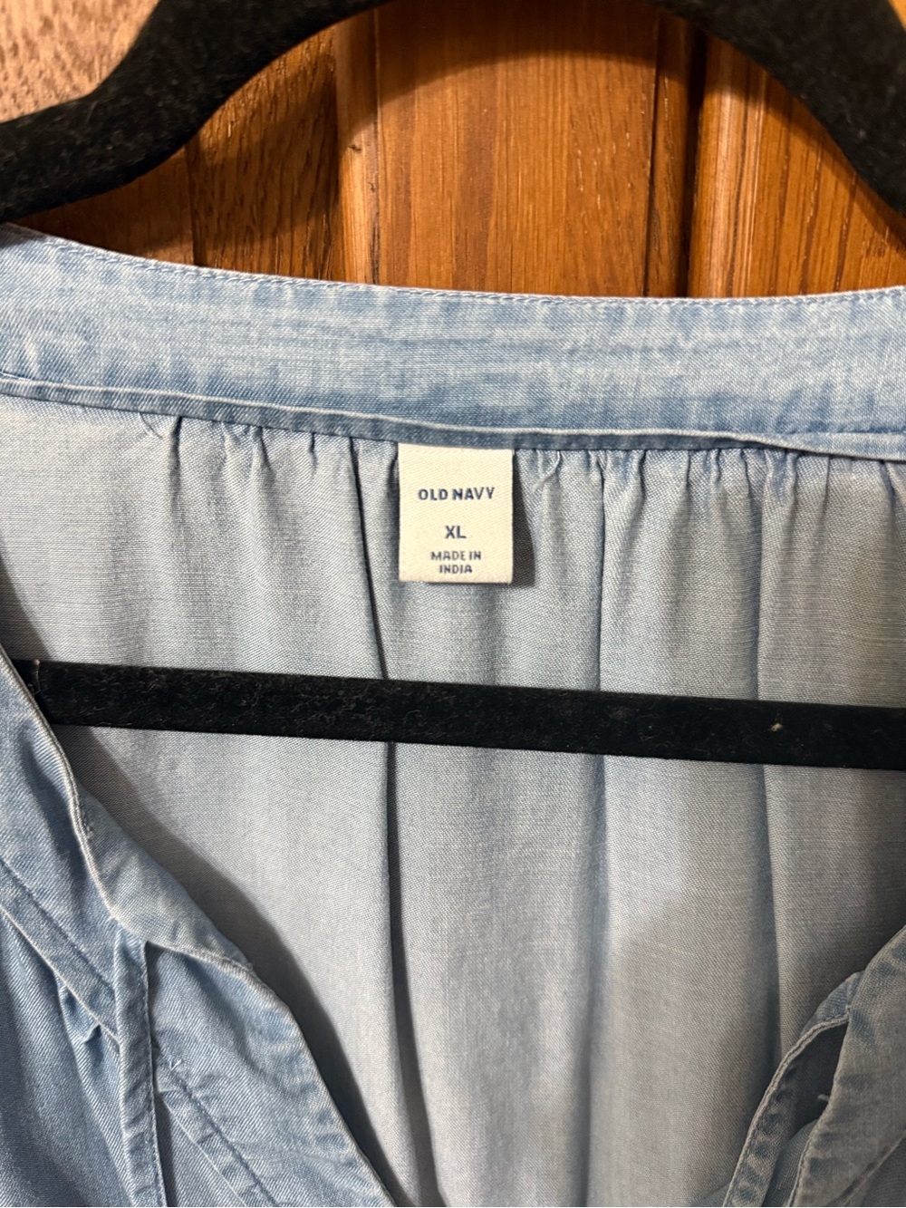 Old Navy Light Blue Denim-Look Tunic Dress -XL - Picture 3 of 3